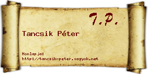 Tancsik Péter névjegykártya