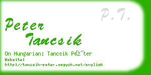 peter tancsik business card